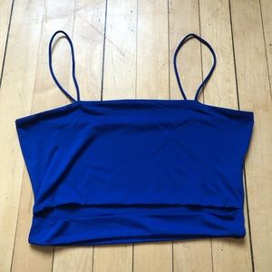 Shein cutout blue crop top
